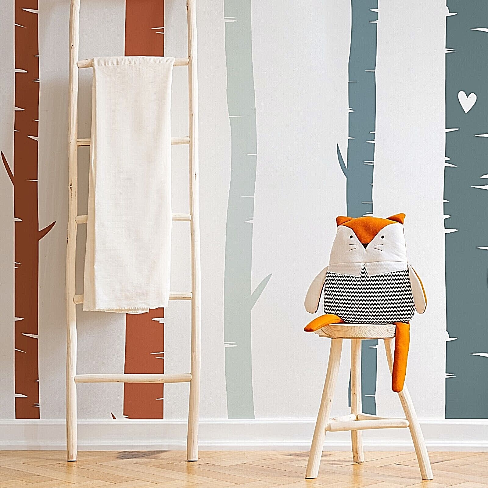 Colorful Birch Tree Wall Rainbow Wall Decals, Stickers, Wall Art Decoration 476