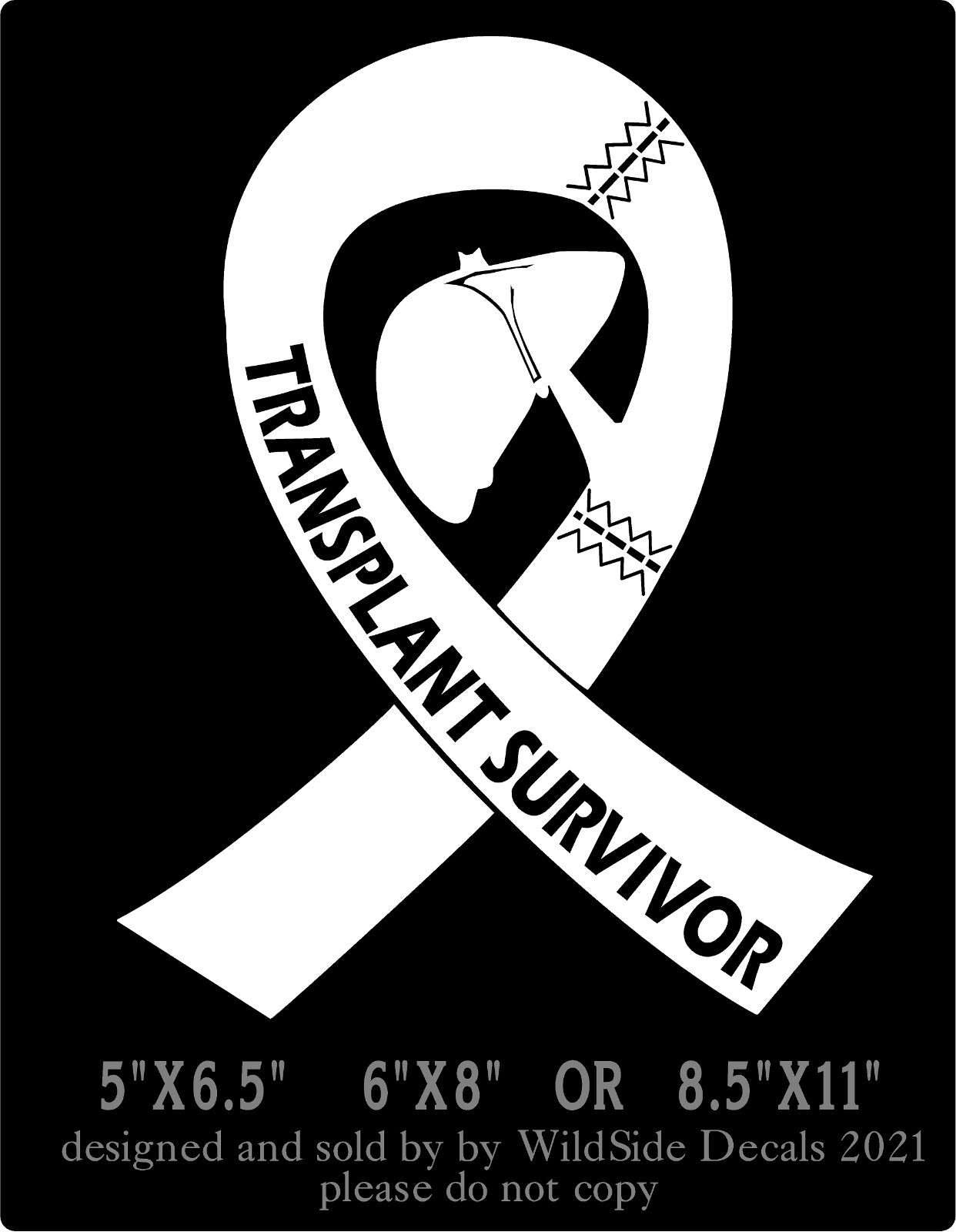 Liver Transplant Survivor Decal Memorial Ribbon Vinyl Car Truck Laptop Sticker