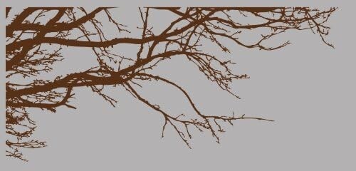 Innovative Stencils Brown Tree Top Branches Wall Decal Vinyl Sticker 100" W 44"