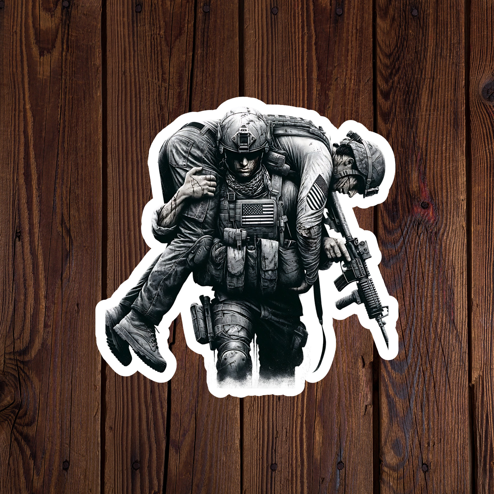 Military sticker vinyl decal soldier gun hero army veteran memorial flag