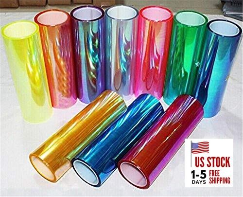12 X 48 inches Self Adhesive Shiny Chameleon Headlights Tail Lights Fog Red