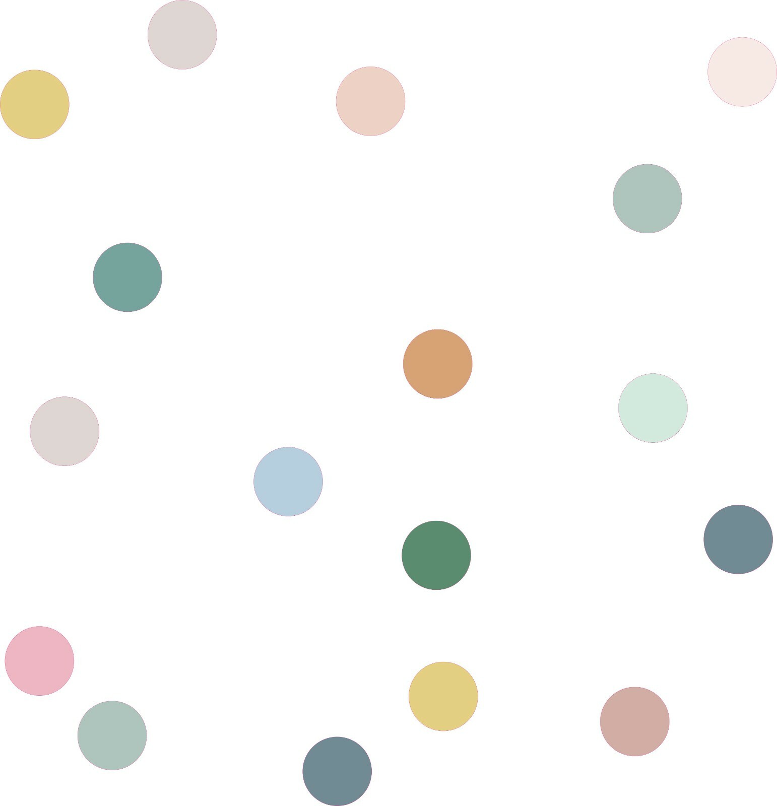 Polka Dots Pattern Decor Multicolor Circle Design Vinyl Home Wall Decal Sheet