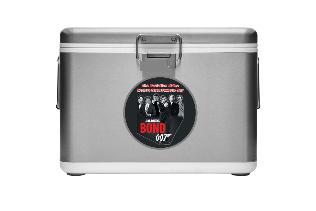 James Bond (Evolution) – 4" Handmade Vinyl Decal Sticker Vehicle Laptop Cooler