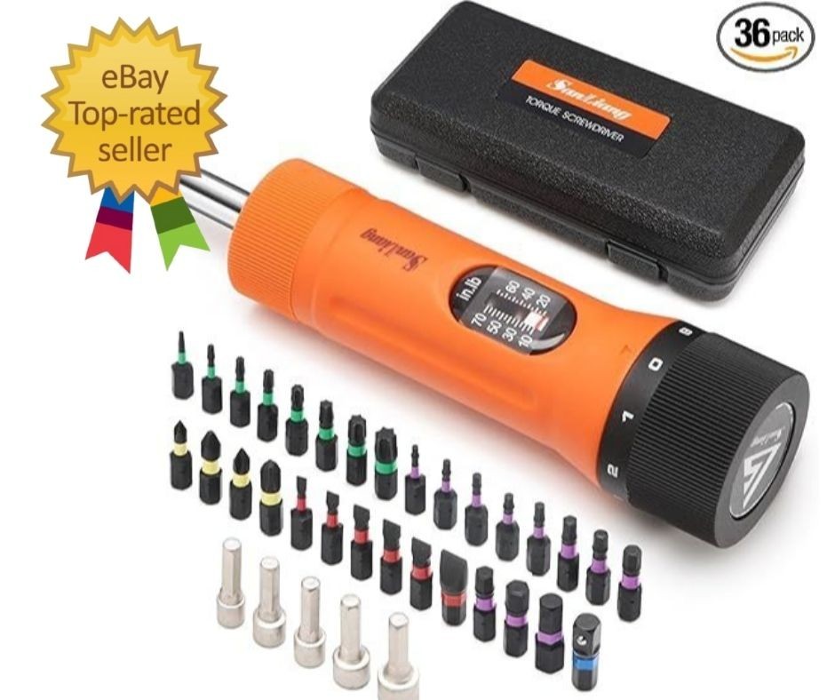 36Pcs Torque Screwdriver Wrench Driver Set 10-70 Inch Pounds Lbs with 29 S2 Bits