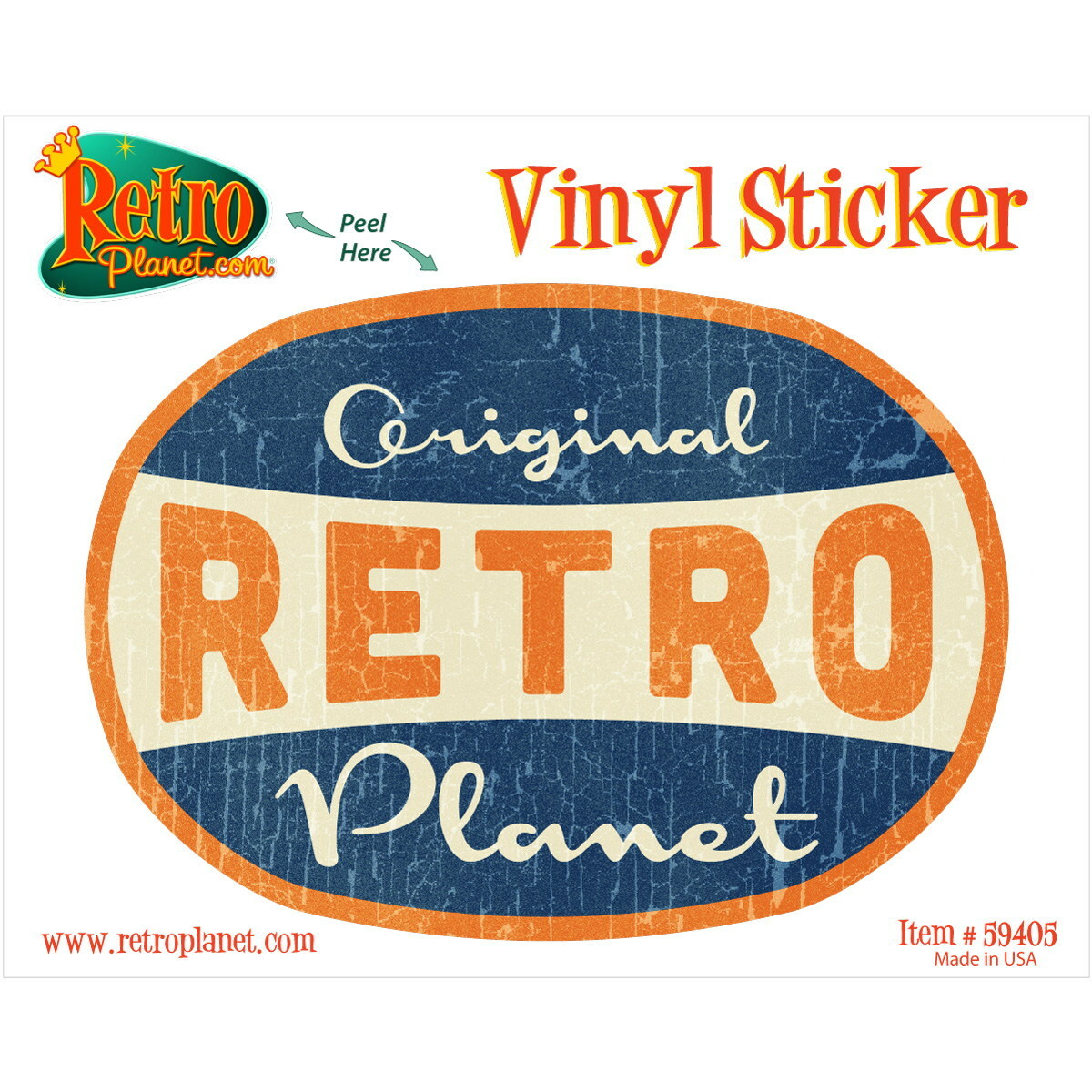 Retro Planet Brand Original Label Vinyl Vintage Style Laptop Car Bumper Sticker