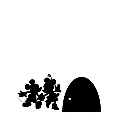 Mouse in Love Hole House for Home Wall stickers decals Living room Bedroom Decor