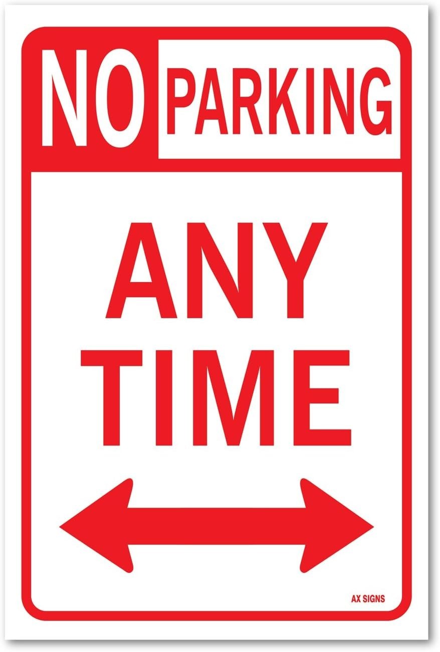 No Parking Anytime, Sticker Sign, 12×18 Inches
