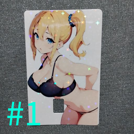 Holographic Sexy Anime Waifu Credit Debit Waterproof Card Skin Sticker Wrap 01