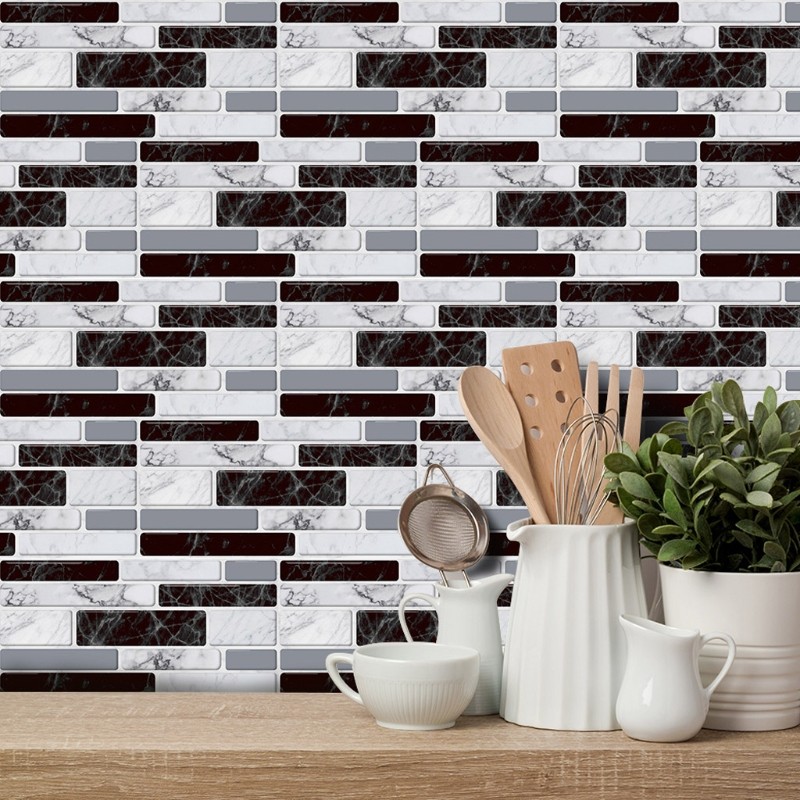 27pcs Waterproof Imitation Brick Tile Stickers DIY Kitchen Floor Home Decoration