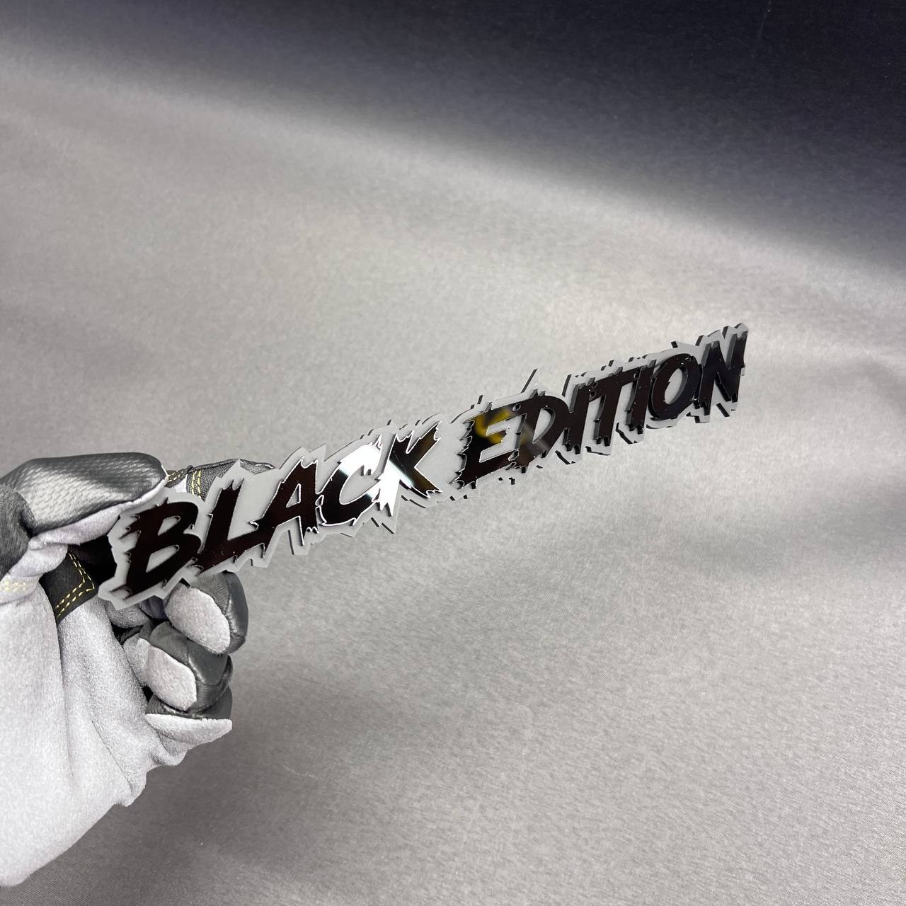1x BLACK EDITION Custom Text 3D Acrylic Car Emblem Badge Multicolor Laser Cut