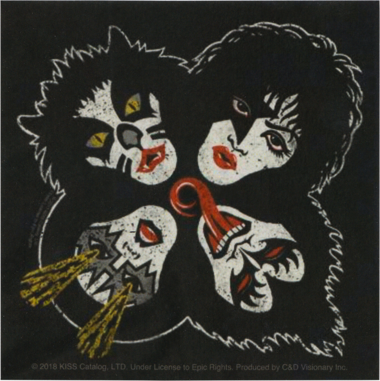 Sticker – Kiss Illustrated Group Portrait Metal Rock Music Band 4" Decal #5784