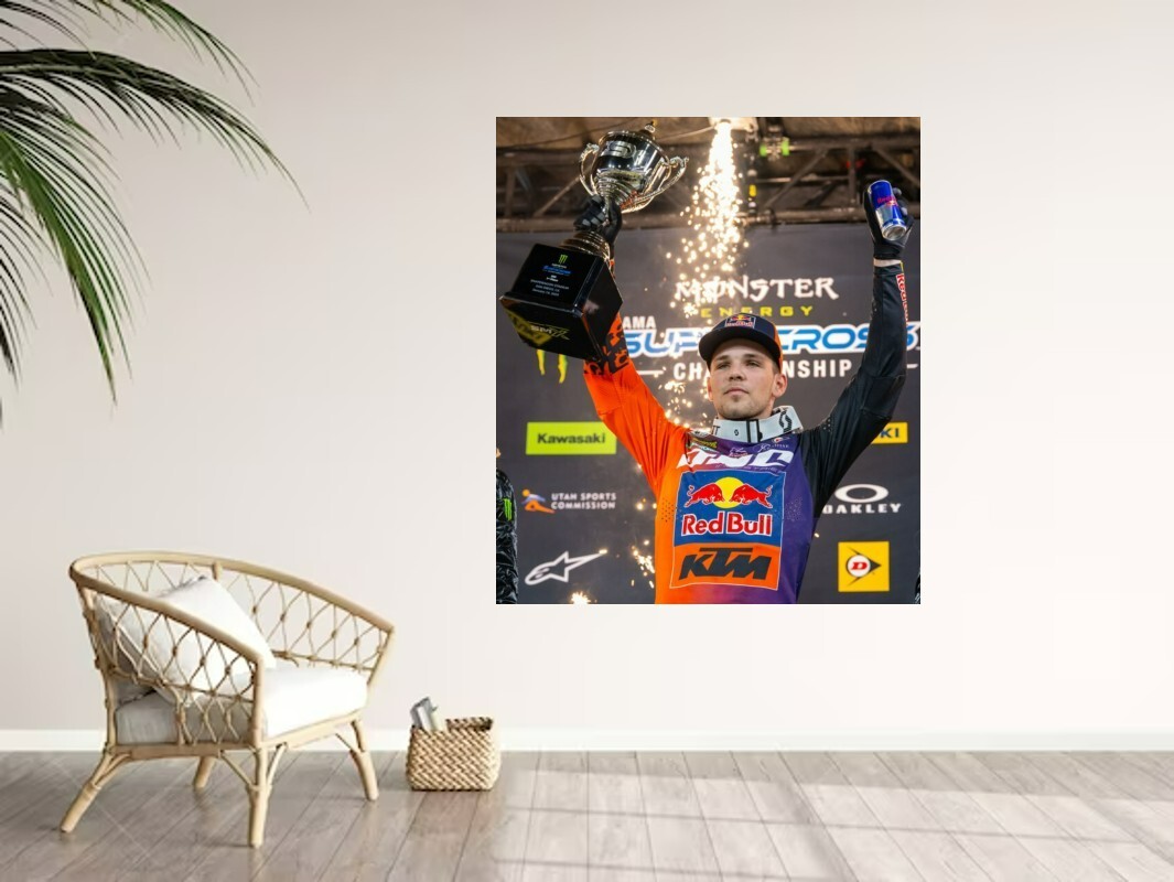 Julien Beaumer Supercross Wall Vinyl Decal First Win Removable Adhesive Backing