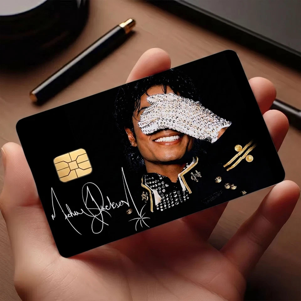 "King of Pop MJ Legend Credit Card Skin Anime Debit Card Vinyl Sticker