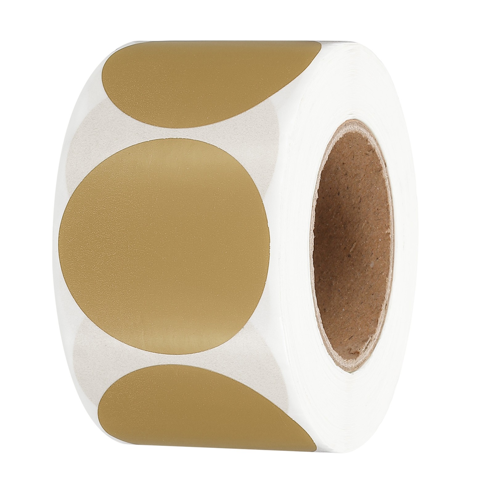 1.5 Inch Round Thermal Label Stickers for Business, Brown (500Pcs)