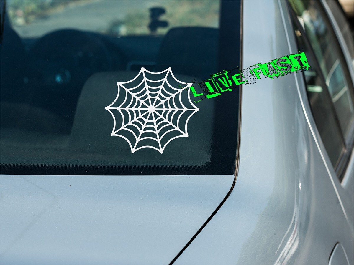 SPIDER WEB DECAL STICKER VINYL biker custom chopper motorcycle bagger fairing