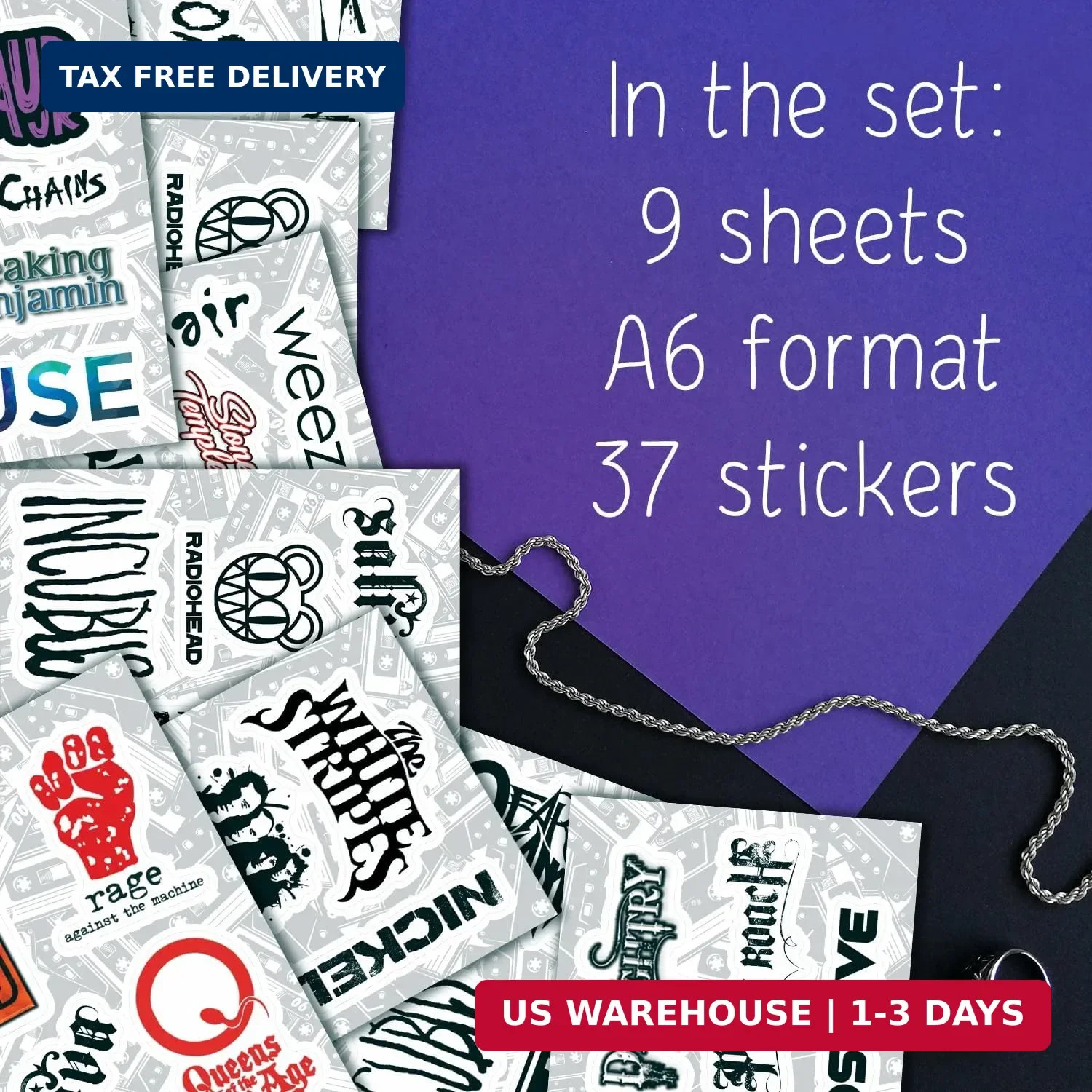 36Pcs Grunge Stickers, 90's Grunge Music, Rock Stickers, Rock Band Decals, Music