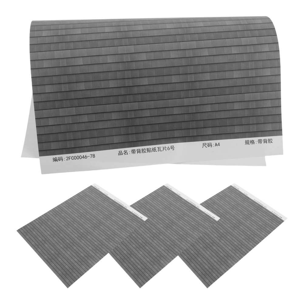 4 Sheets Dollhouse Miniature Roofing Decal – Peel And Stick Roof Tile Sheets