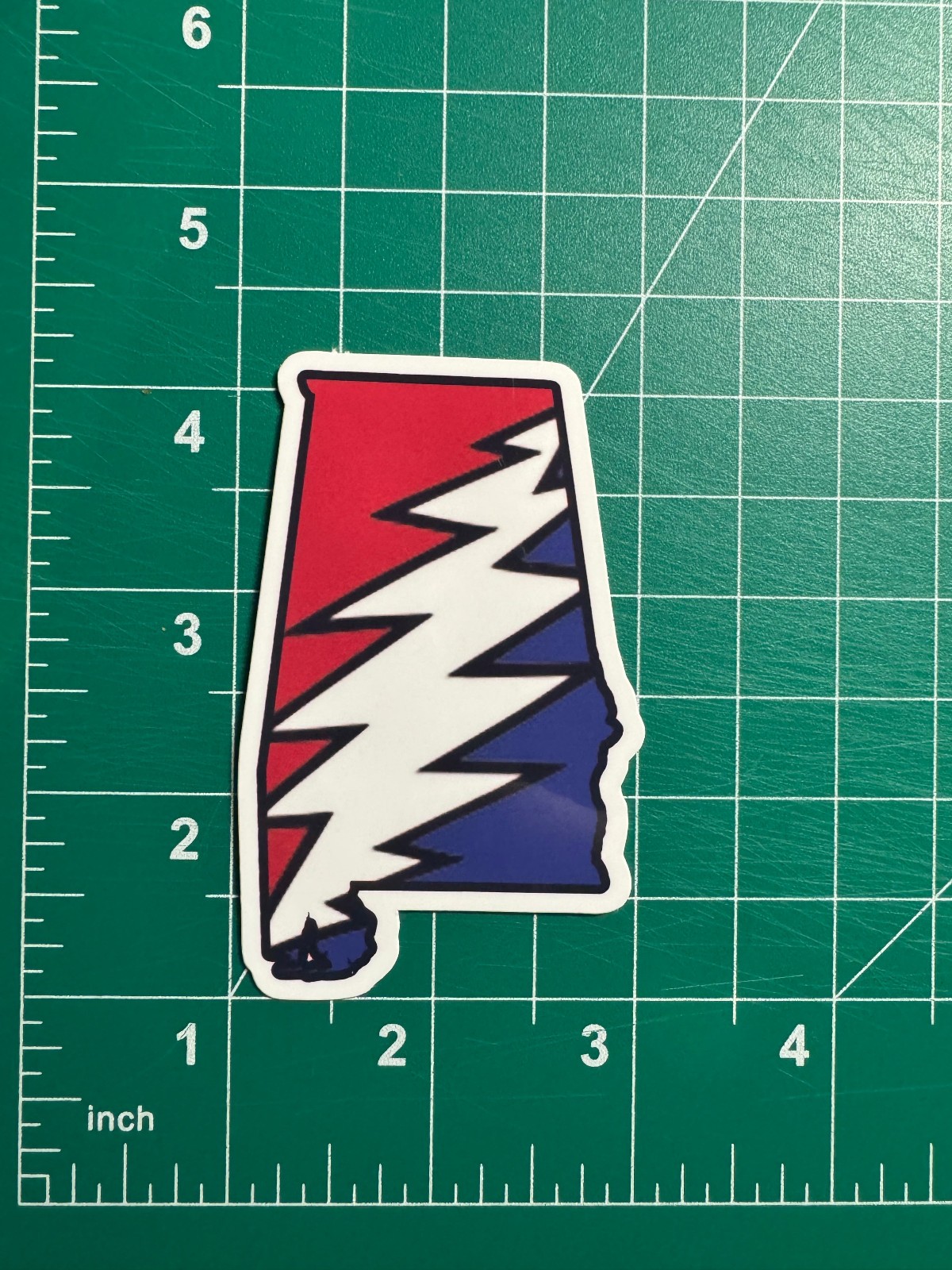 Alabama Stealie – Grateful Dead – Laminated Vinyl Sticker – 2"x3"