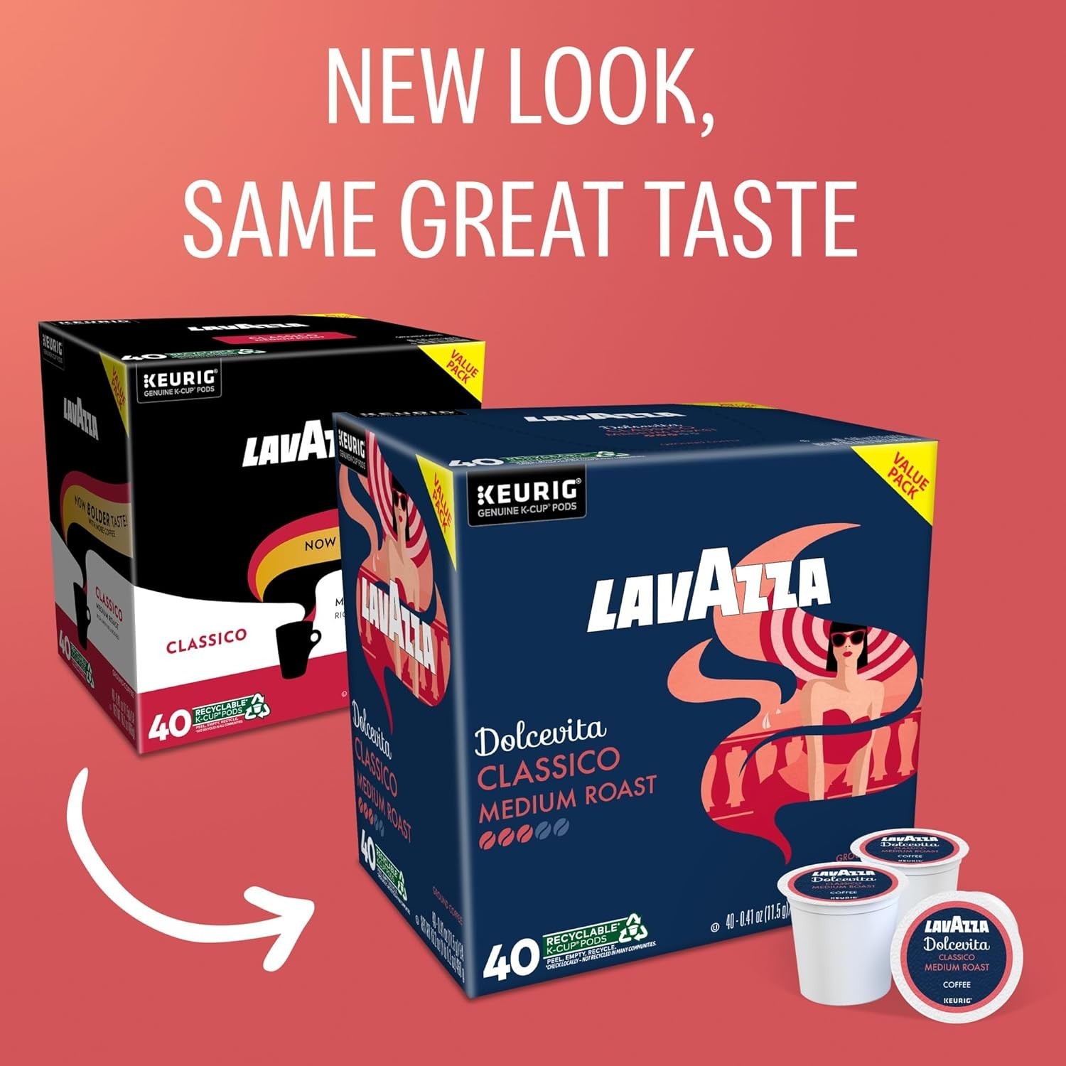 Dolcevita Classico, Single-Serve Keurig K-Cup Pods, Medium Roast Coffee, 40-Coun