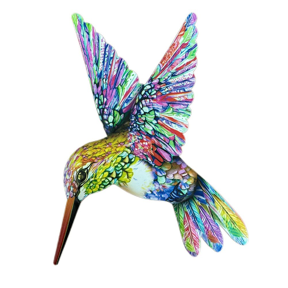 Bright Colorful Hummingbird Metal Wall Decoration for Indoor and Outdoor Use