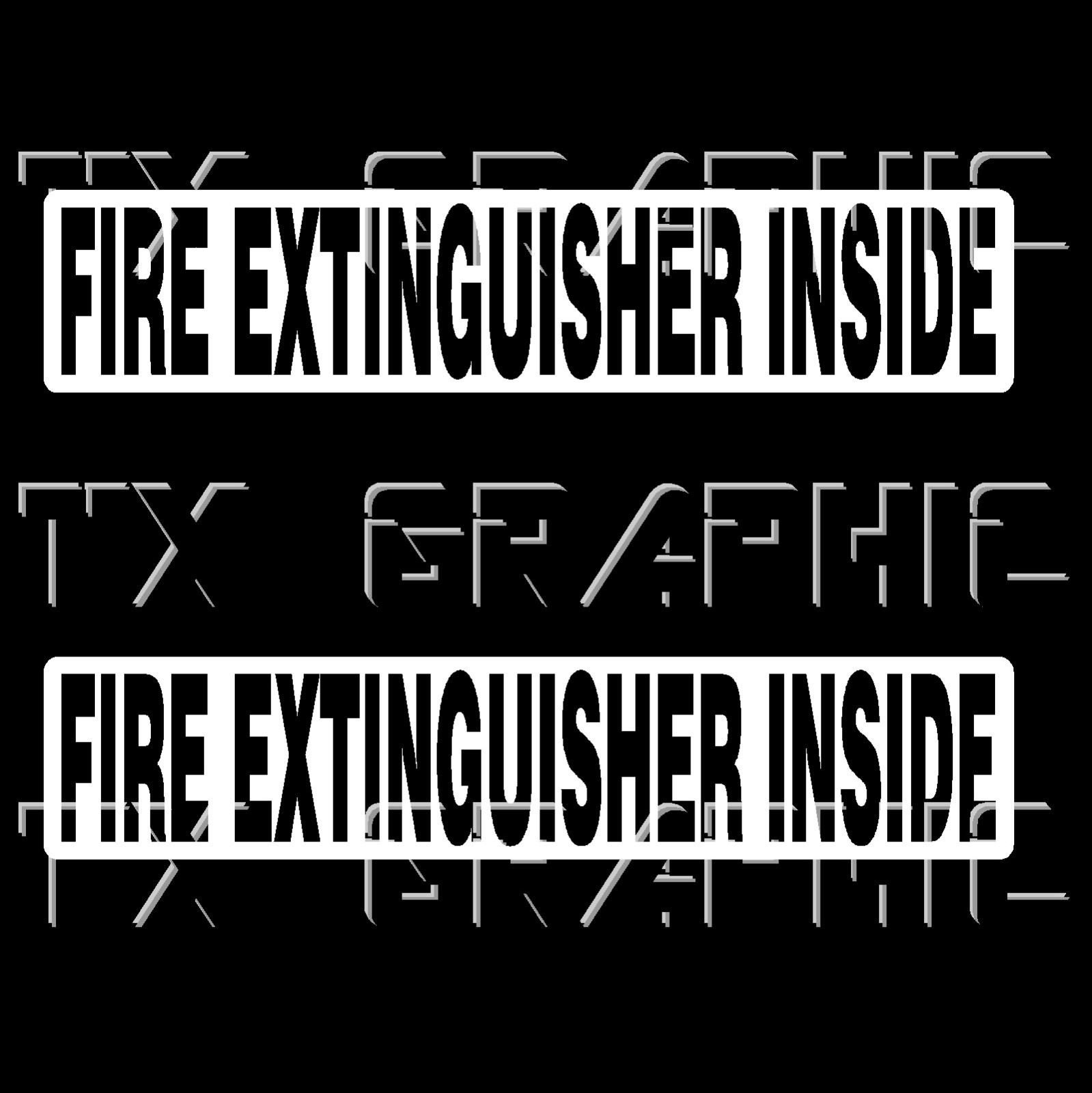 FIRE EXTINGUISHER INSIDE DECAL STICKER SEMI TRUCK 18 WHEELER 1 SET OF 2