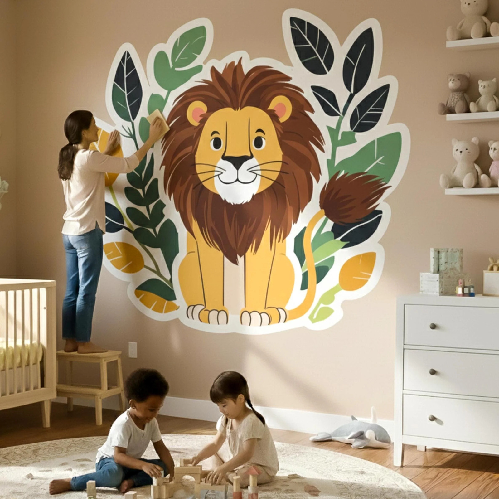 Friendly Lion Wall Decal | Safari Nursery Decor