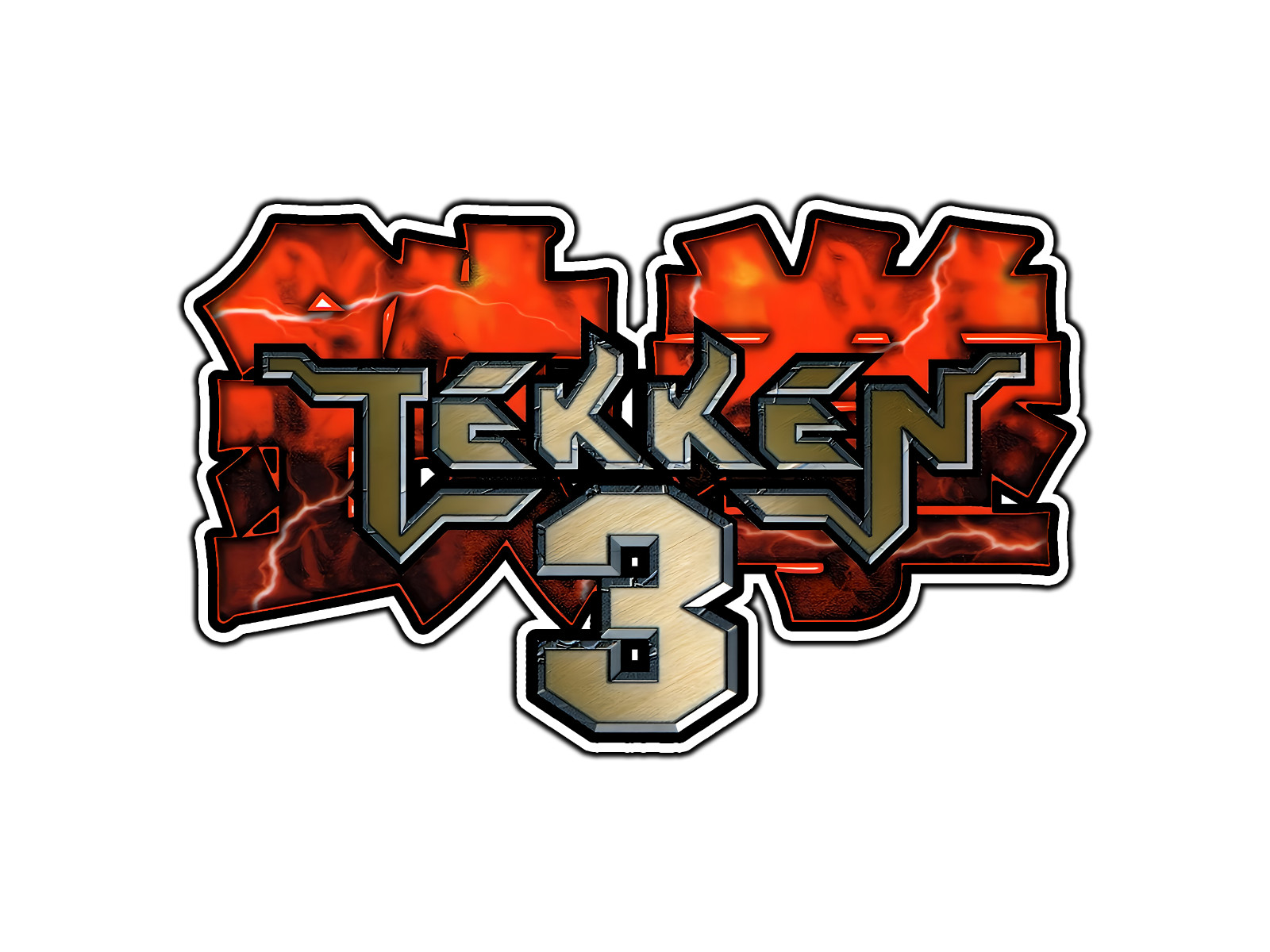 #2554 Tekken 3 Arcade Logo Waterproof Vinyl Sticker Decal Die-Cut
