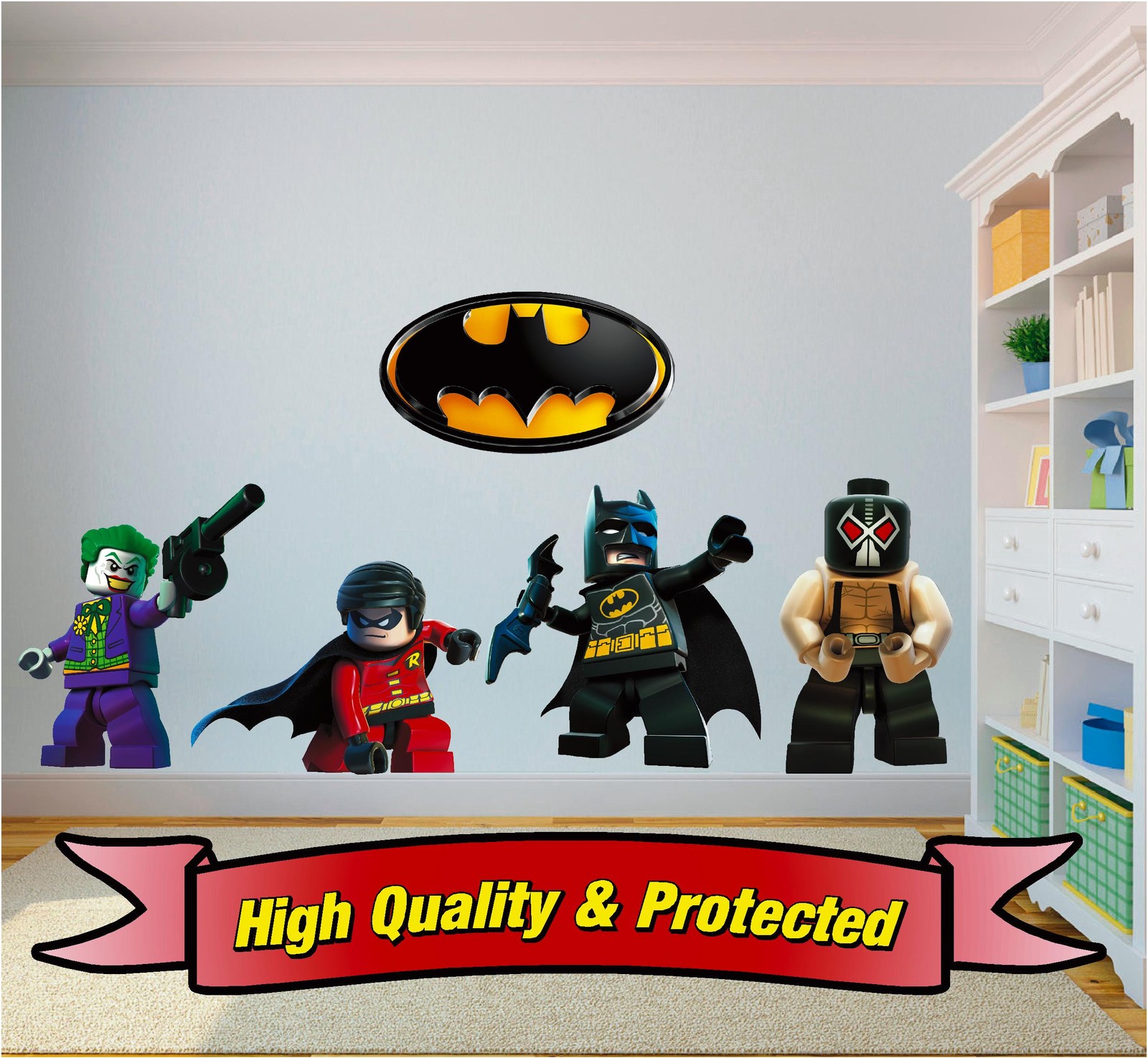Lego Batman & Robin Set – Joker Bane Logo Vinyl Wall Sticker Decal Bedroom Boys