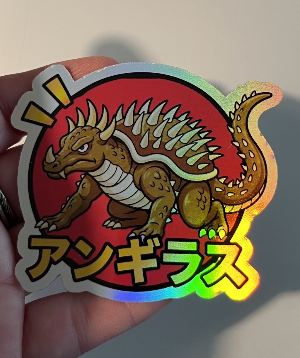 Anguirus Holographic 3 Inch Kaiju Monster Waterproof Sticker