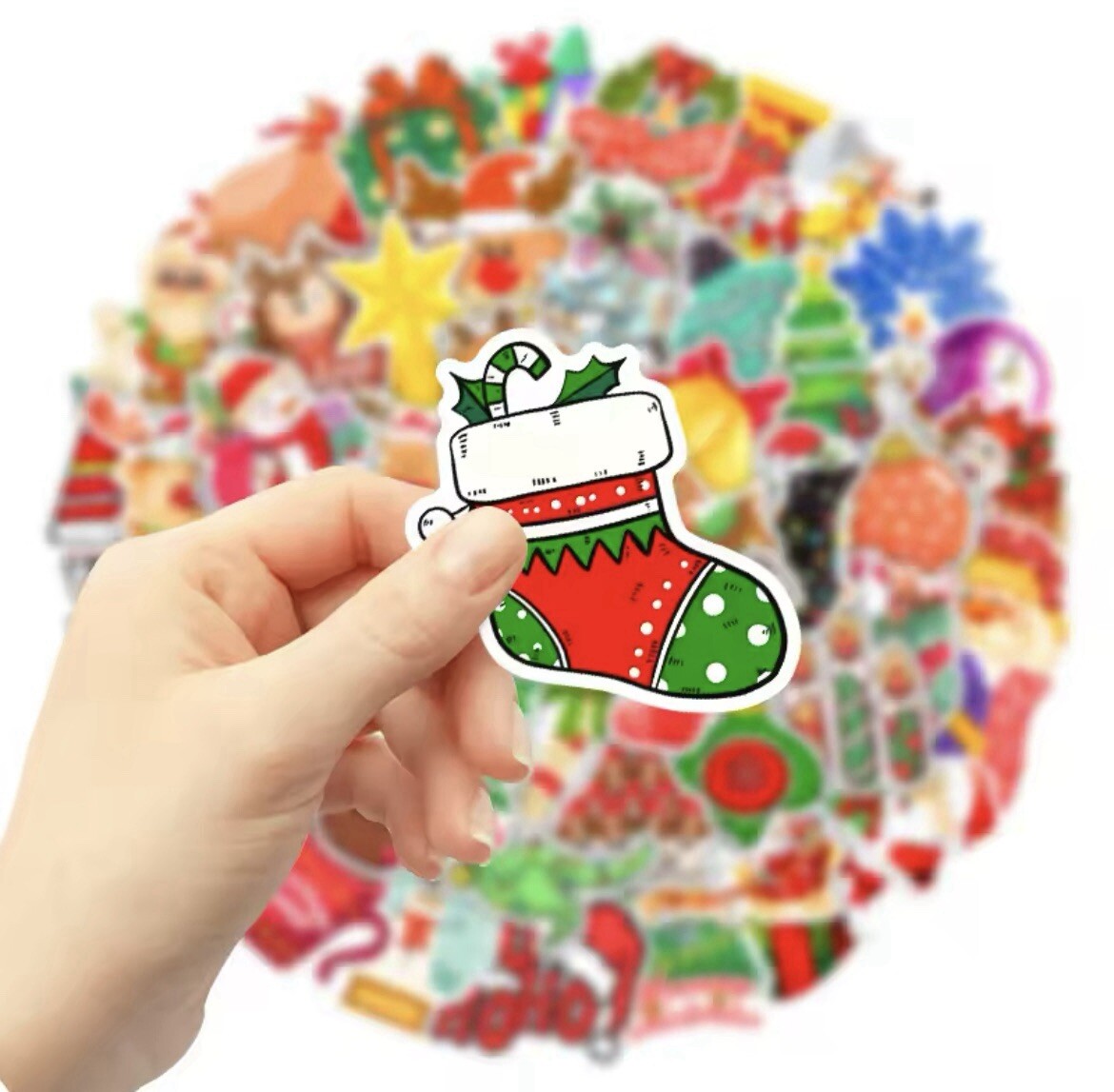 Christmas Stickers 50pk Mixed Holiday Fun Christmas Winter Themed Fun Stickers
