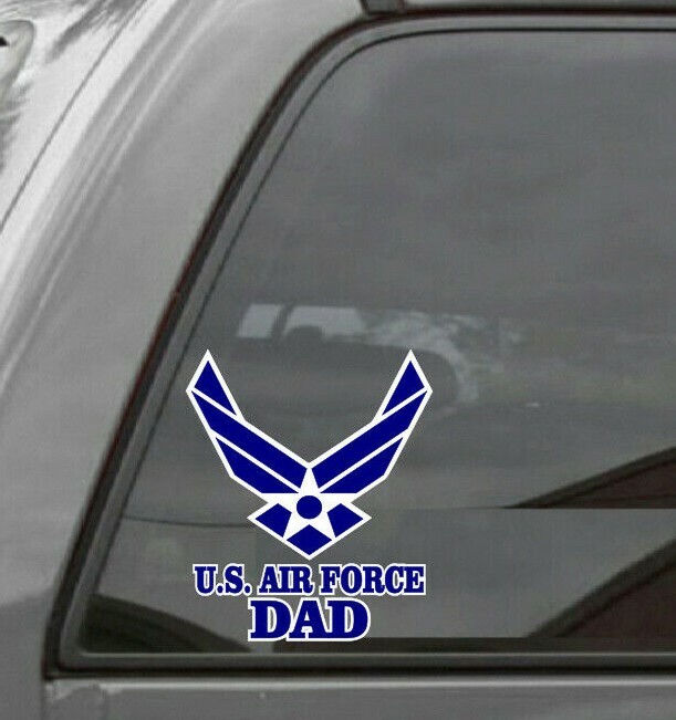 UNITED STATES AIR FORCE DAD USAF Vinyl Window Decal/Sticker BLUE/WHITE