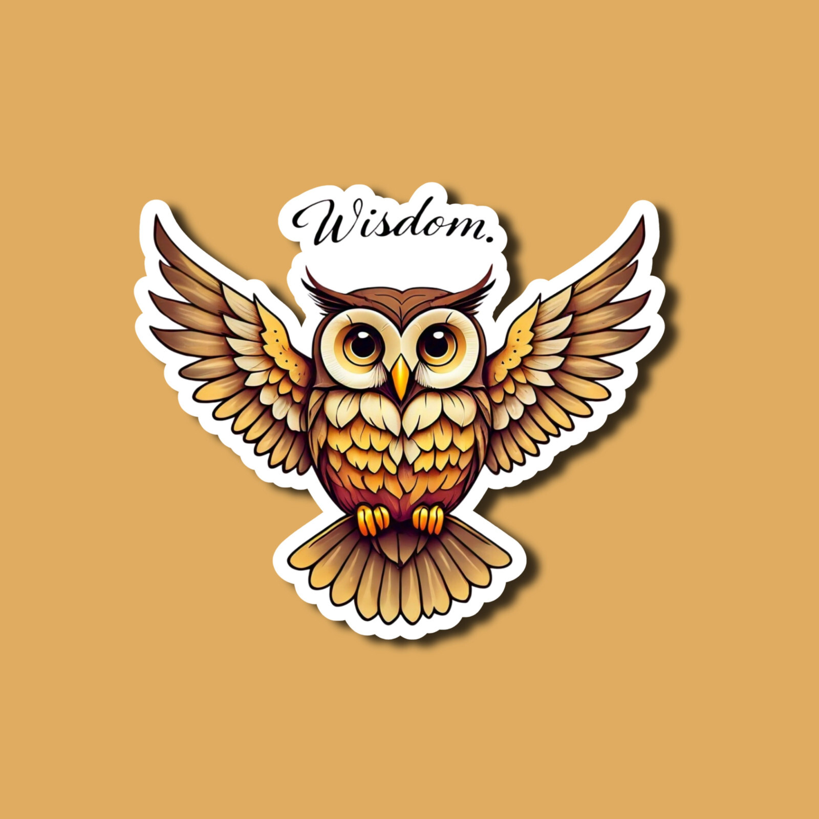 1970's Style Wisdom Wise Retro Owl Journal 3" Vinyl Sticker