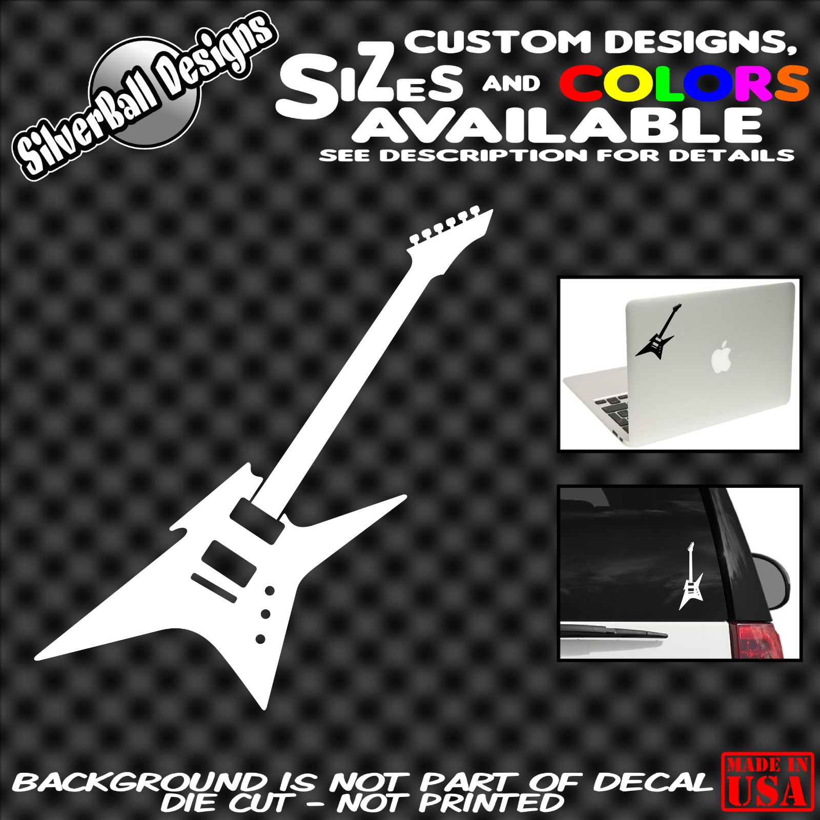 BC Rich Ironbird Guitar Custom Vinyl sticker Laptop Car Window Gibson Fender ESP