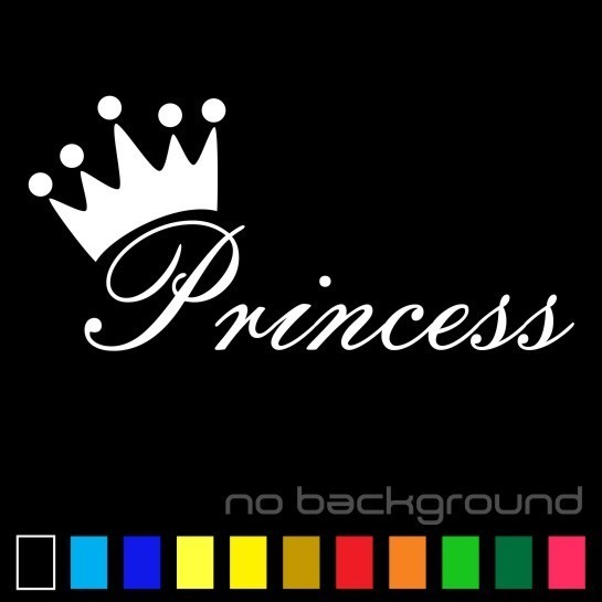 Princess Sticker Vinyl Decal Die Cut – Girl Crown Car Window Baby Wall Decor Art