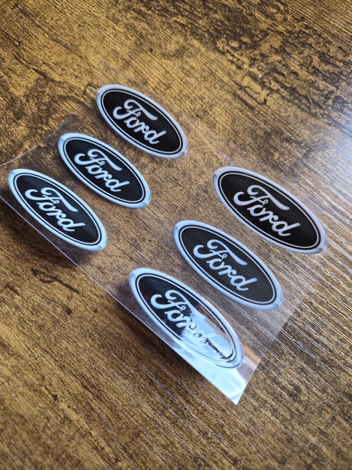 6pc FORD LOGO 2"Black High Quality UVDTF Decal Sticker waterproof USA NOT VINYL