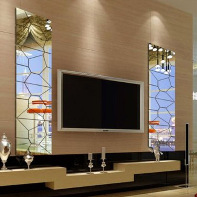 18*18cm 3D Acrylic Modern Mirror Decal Art Mural Wall Sticker Home Decor