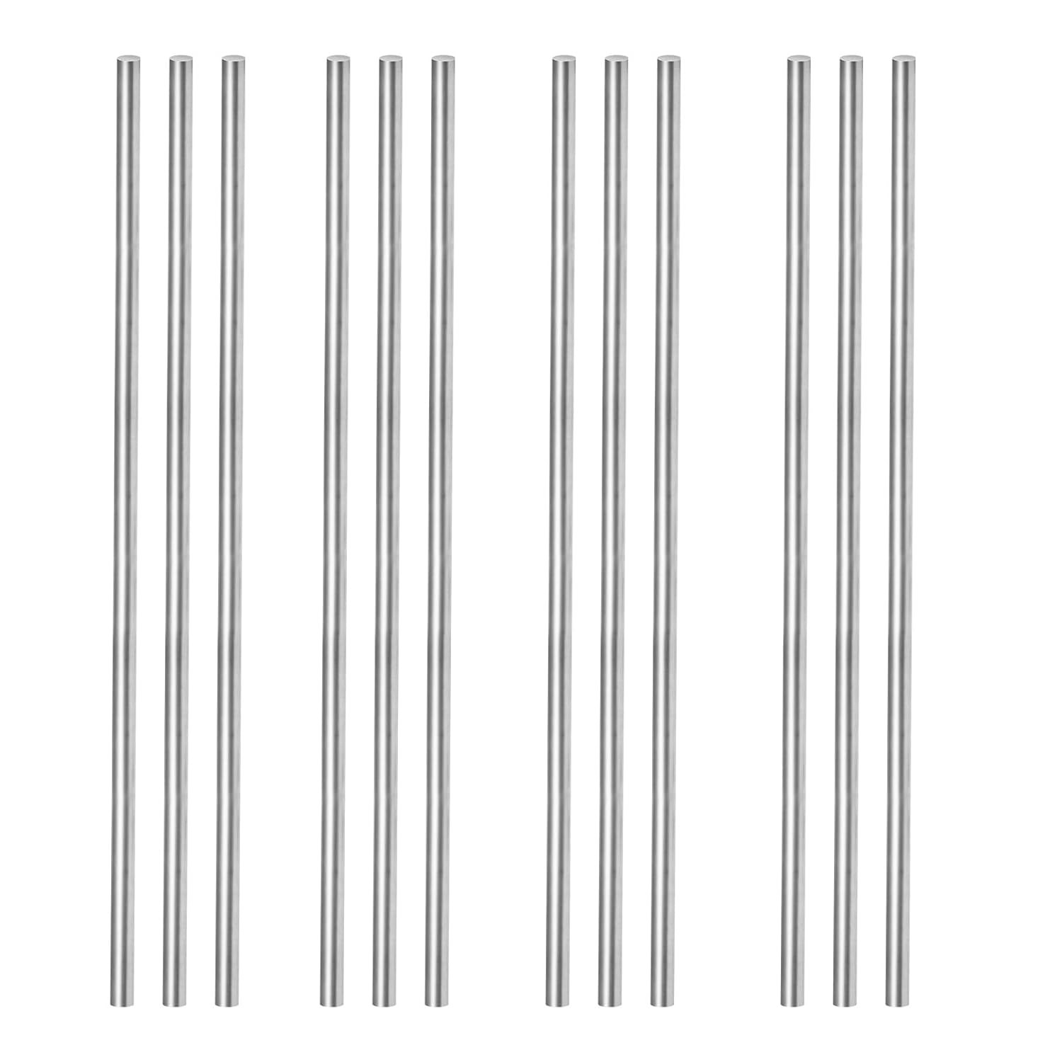 12 Pcs 304 Stainless Steel round Rod,Phiowocx 1/8” X 12” Metal Solid Shaft Rods