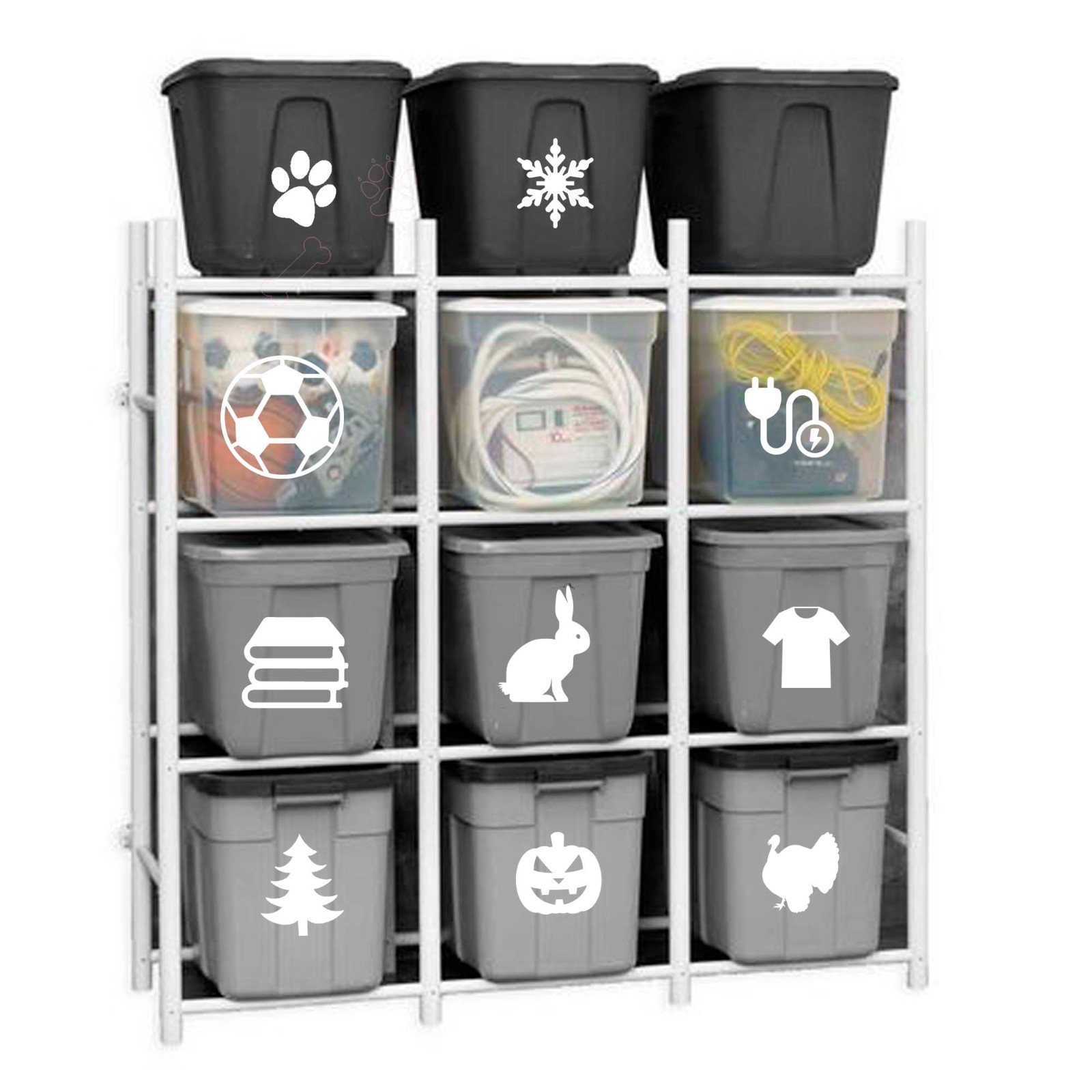 Christmas Storage Box Labels Vinyl Decals totes bins garage organization custom