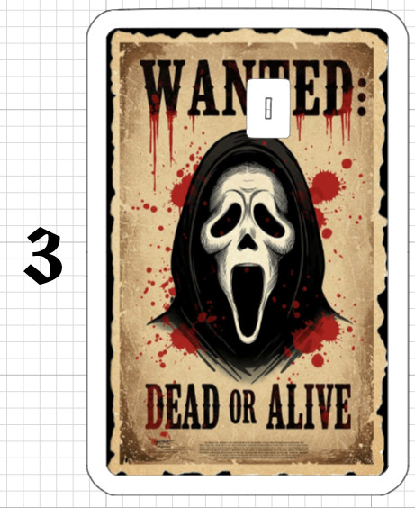 Wanted Poster Ghostface Credit Debit ATM Card Skin Sticker Halloween Horror USA