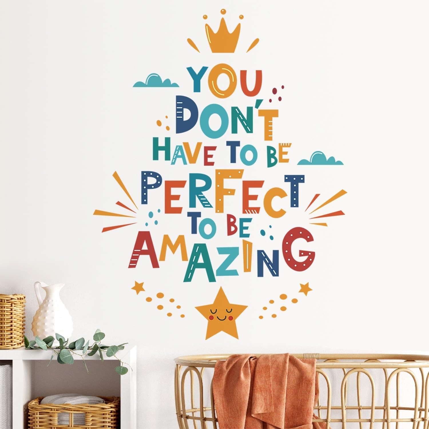 Colorful Inspirational Quote Wall Decals Motivational Positive Phrase Wall St…