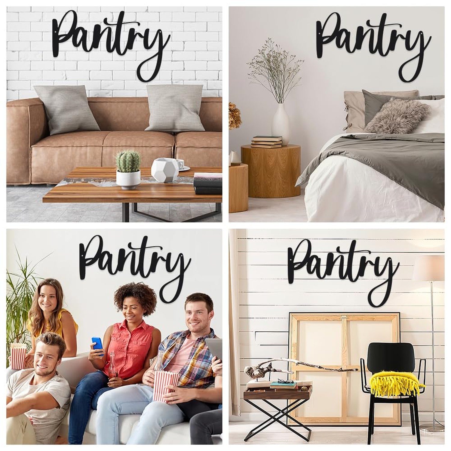 Pantry Black Metal Iron Wall Decoration Home Decor Signs for Hallway Living R…