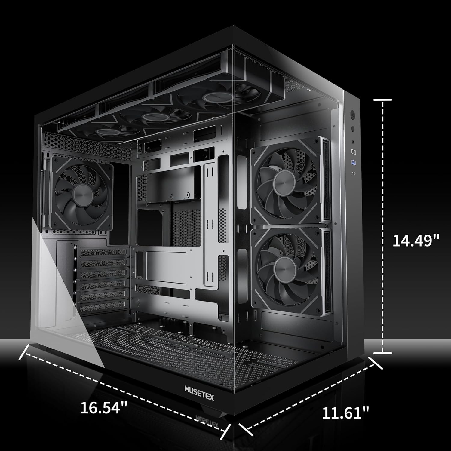 ATX PC Case,6 PWM ARGB Fans Pre-Installed,360MM RAD Support,Type-C Gaming PC …