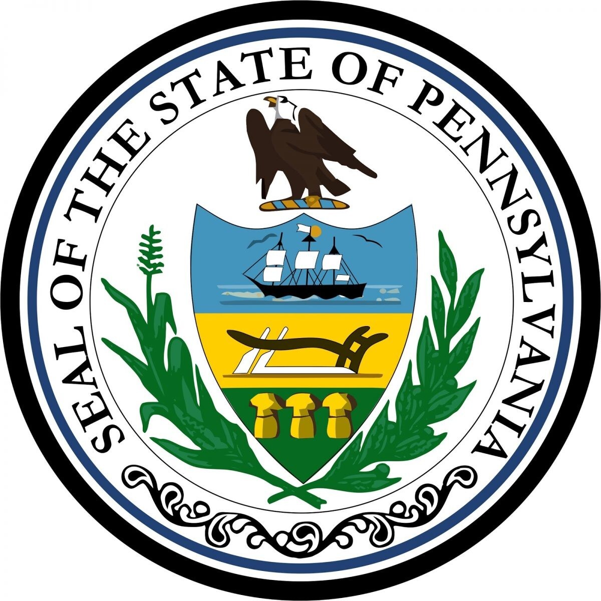 Pennsylvania state seal sticker weatherproof bumper vinyl decal