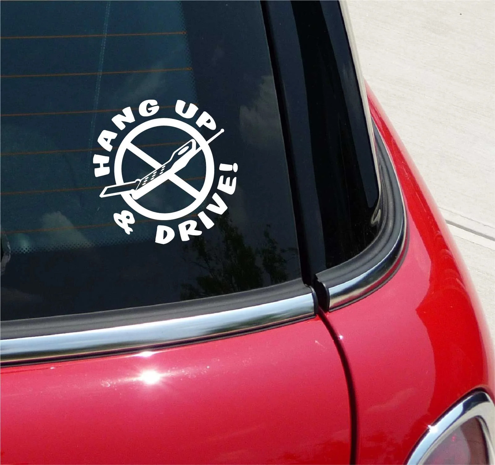 ANTI CELL PHONE HANG UP & DRIVE CELLULAR GRAPHIC DECAL STICKER ART CAR WALL
