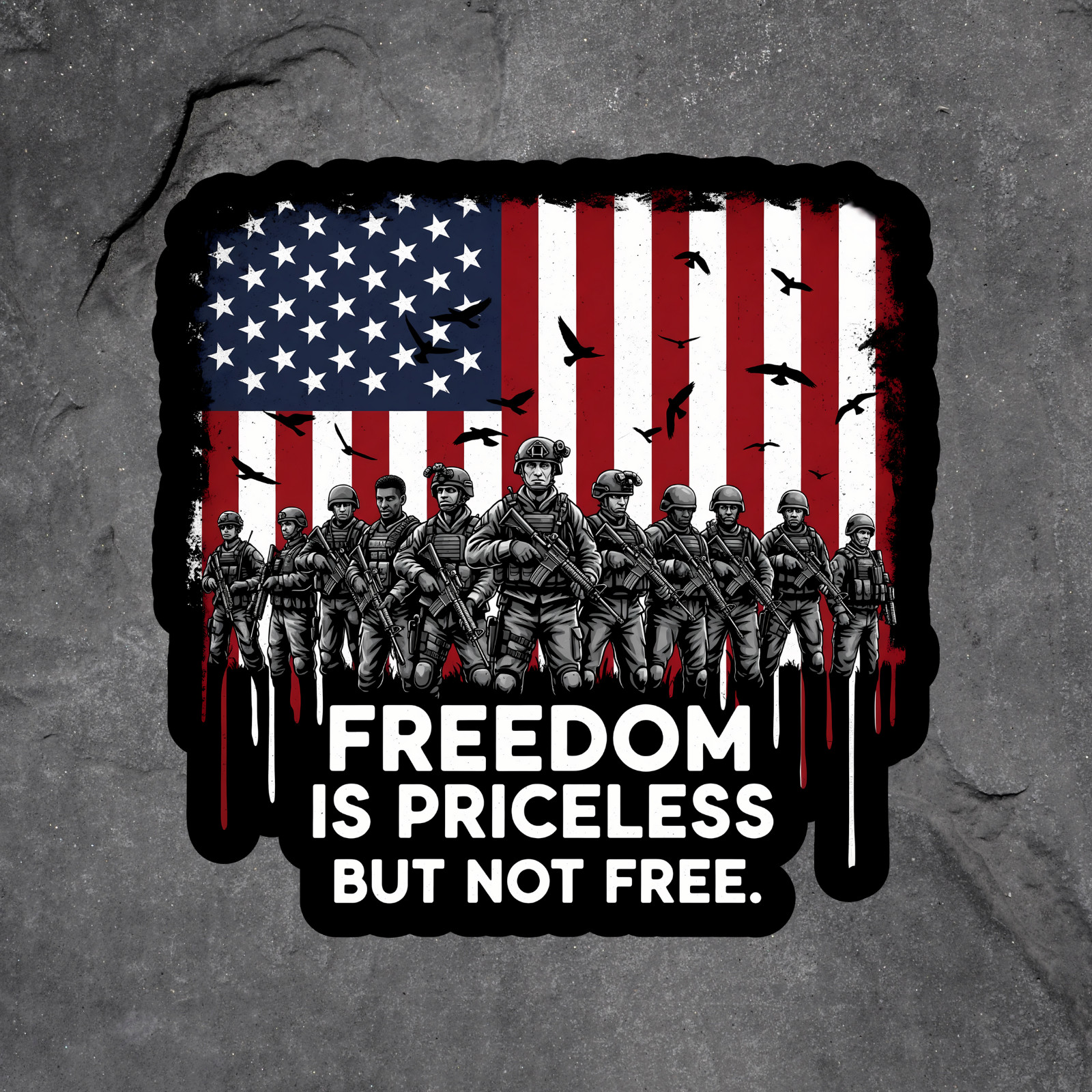 Freedom Sticker Vinyl Decal Freedom Is Priceless But Not Free Patriotic Art