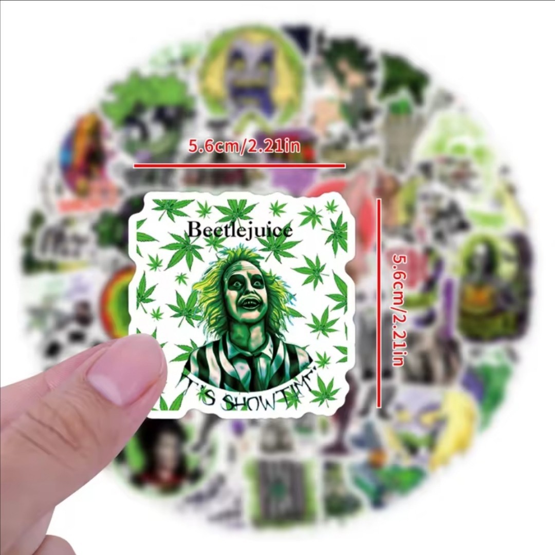 10 PCS Beetlejuice (Unofficial) Scary Spooky Halloween Movie Stickers BRAND NEW