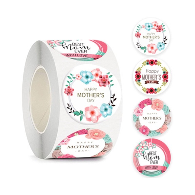 500Pcs Happy Mother s Day Sticker Decorative Wrapping Labels for Gift Packaging