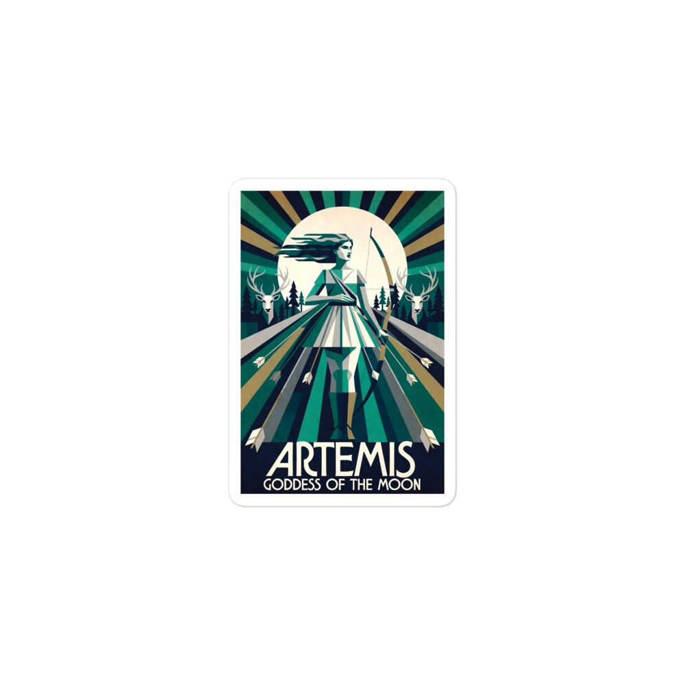 Artemis Goddess of the Moon Bubble-free stickers | Greek Mythology