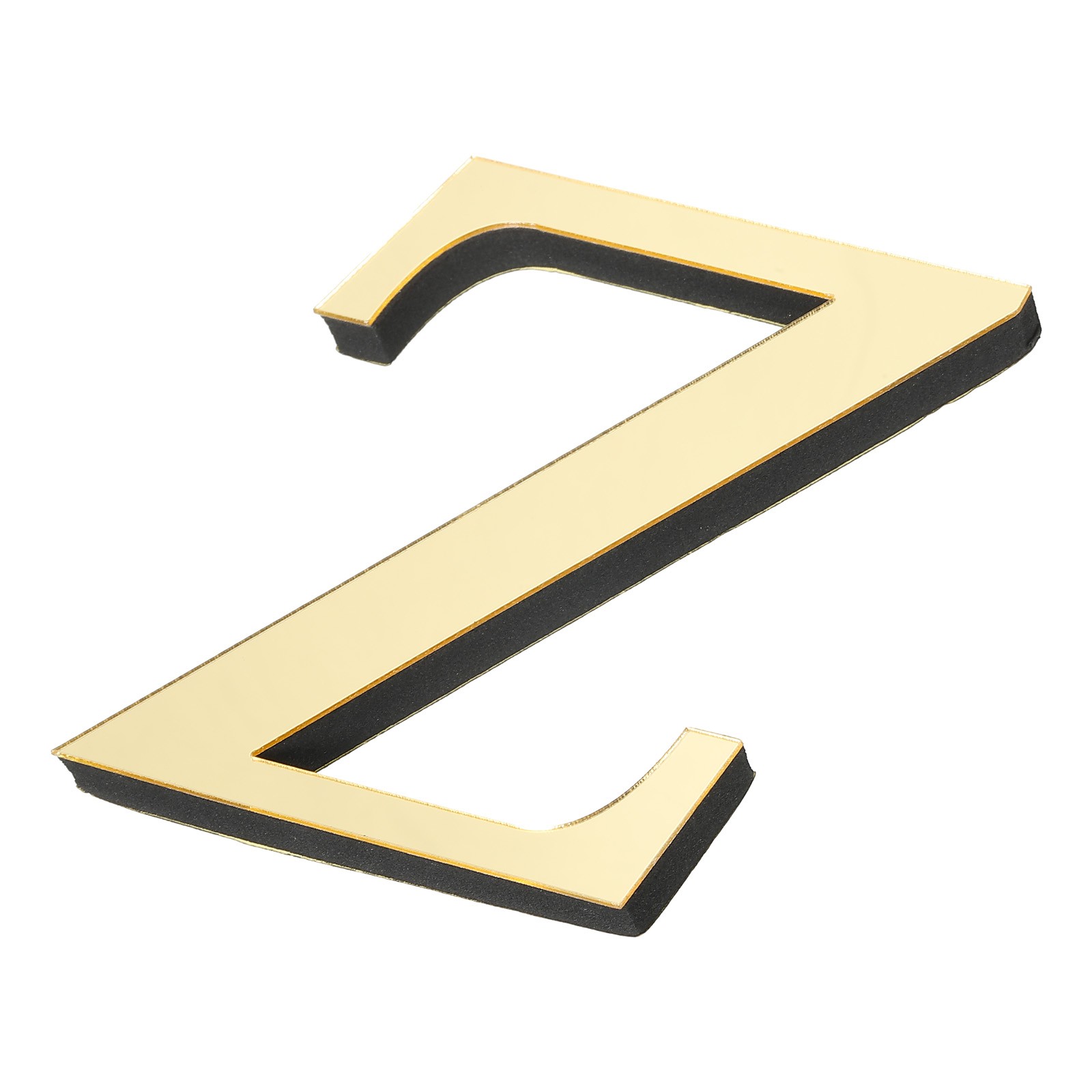 3D Acrylic Alphabet Mirror Wall Stickers Letter Z Self-Adhesive Light Gold