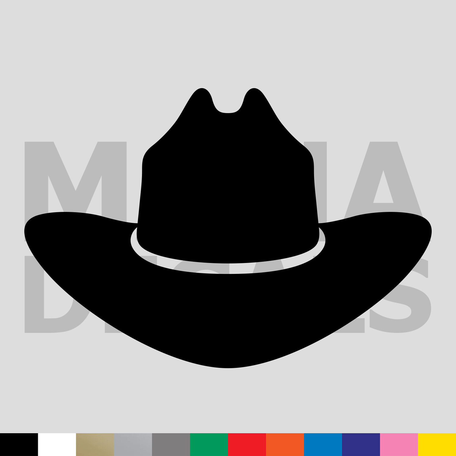 Cowboy Hat Vinyl Die Cut Decal Sticker – Cowgirl Rodeo Farm Ranch Western